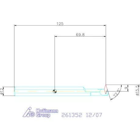 Furatkés, acél  12/07 mm