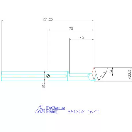 Furatkés, acél  16/11 mm