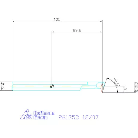 Furatkés, acél  12/07 mm