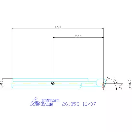 Furatkés, acél  16/07 mm