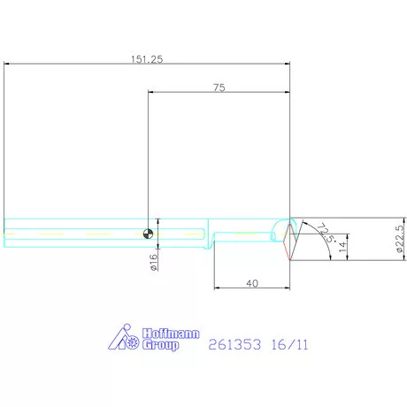 Furatkés, acél  16/11 mm