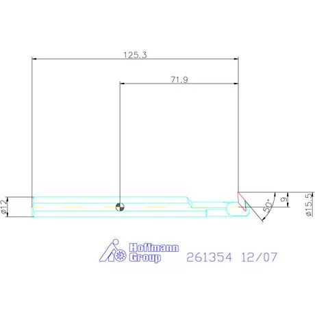 Furatkés, acél  12/07 mm
