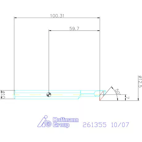 Furatkés, acél  10/07 mm