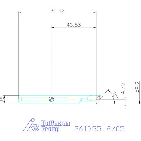Furatkés, acél  8/05 mm