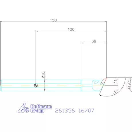 Furatkés, acél  16/07 mm