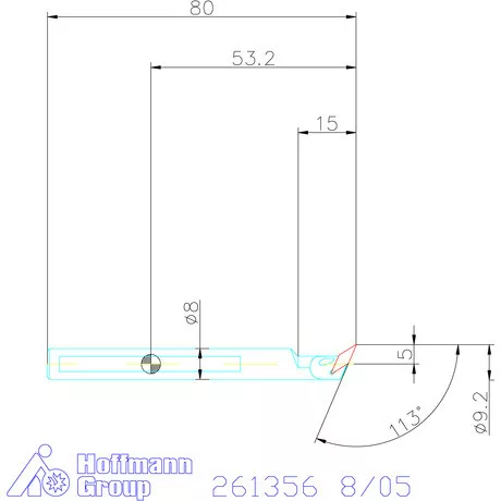 Furatkés, acél  8/05 mm