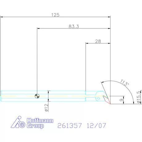 Furatkés, acél  12/07 mm