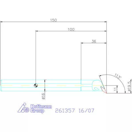 Furatkés, acél  16/07 mm