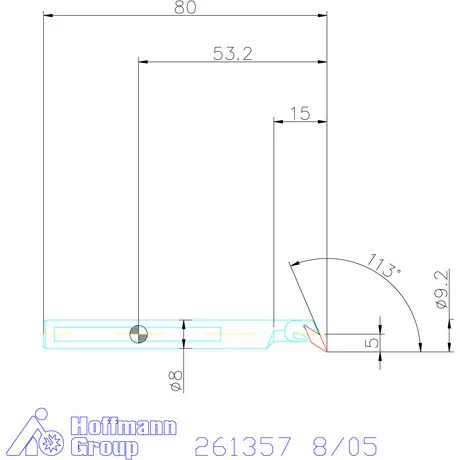 Furatkés, acél  8/05 mm