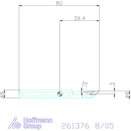 Furatkés, keményfém  8/05 mm