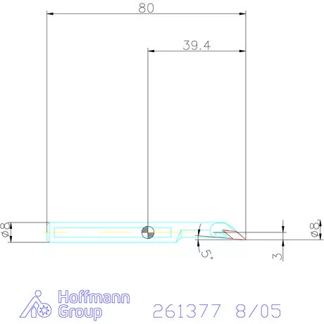 Furatkés, acél, spirális  8/05 mm