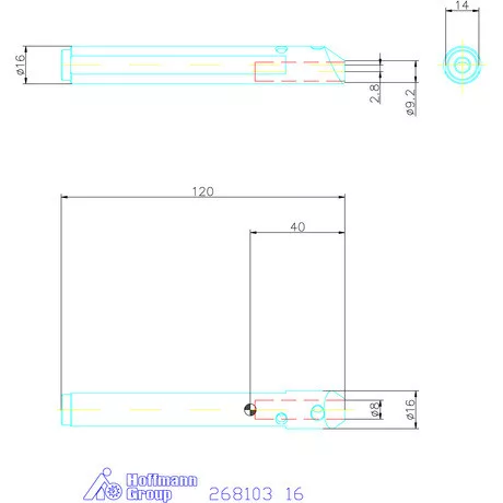 Tartó gyorscserés furatkésekhez balos 16 mm