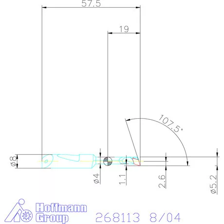 Gyorscserés furatkés, keményfém  8/04 mm
