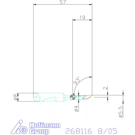 Gyorscserés furatkés, keményfém  8/05 mm
