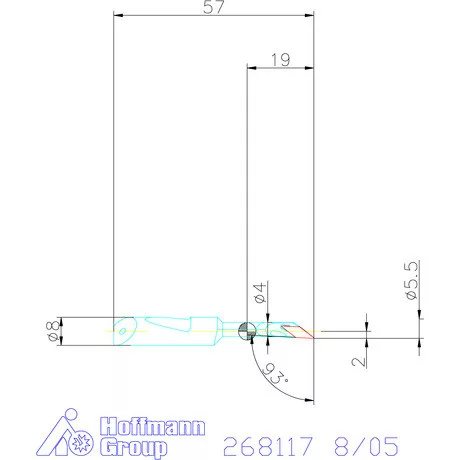 Gyorscserés furatkés, keményfém  8/05 mm