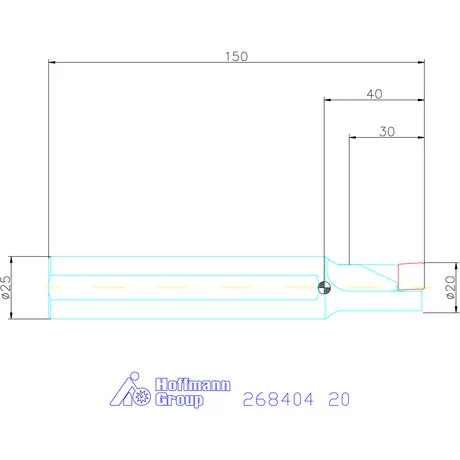 „4 in 1” esztergáló és fúrószerszám 1,5×D 20 mm