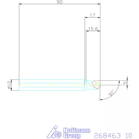 „5 in 1“ esztergáló és fúrószerszám 1,5×D 10 mm