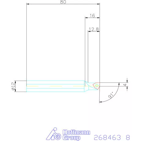 „5 in 1“ esztergáló és fúrószerszám 1,5×D 8 mm