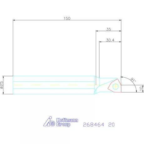 „5 in 1“ esztergáló és fúrószerszám 1,5×D 20 mm
