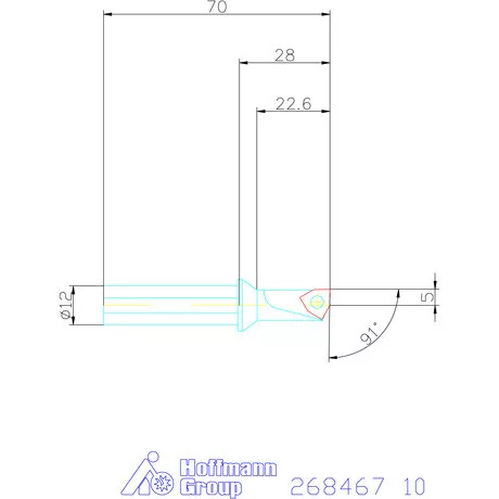„5 in 1“ esztergáló és fúrószerszám 2,25×D 10 mm