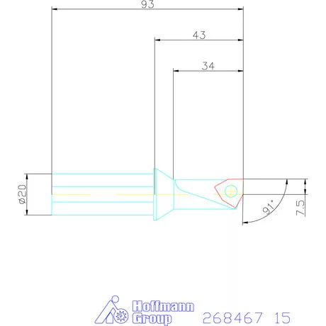 „5 in 1“ esztergáló és fúrószerszám 2,25×D 15 mm