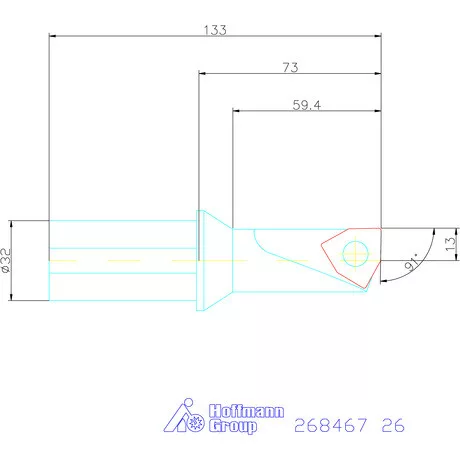 „5 in 1“ esztergáló és fúrószerszám 2,25×D 26 mm