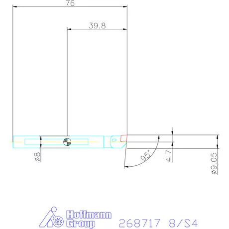 Furatkés, acél  8/S4 mm