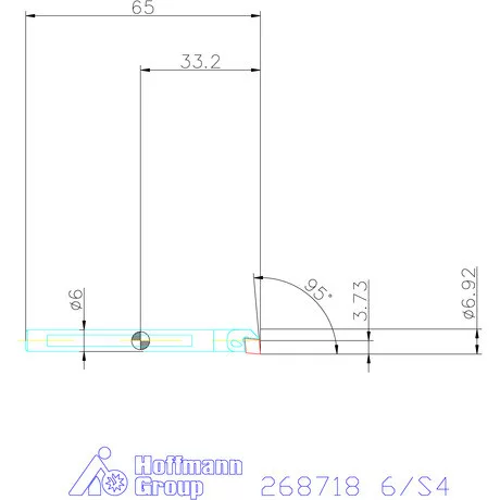 Furatkés, acél  6/S4 mm