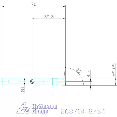 Furatkés, acél  8/S4 mm