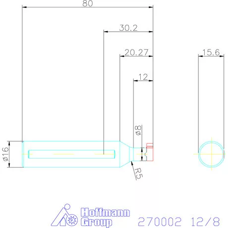 Mini acél furatkés  12/8 mm