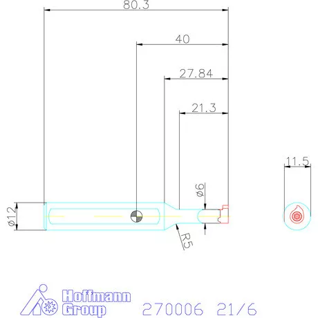 Mini HM furatkés  21/6 mm