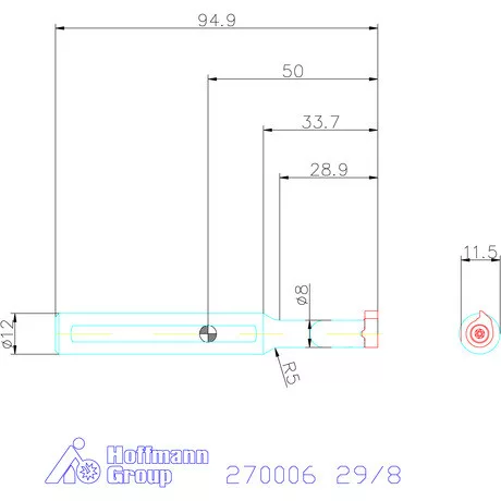Mini HM furatkés  29/8 mm