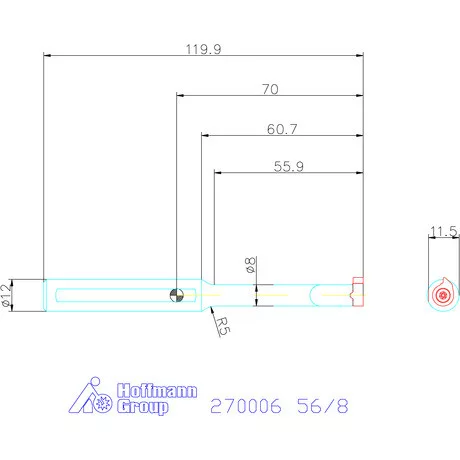 Mini HM furatkés  56/8 mm