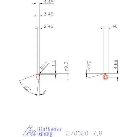 Mini váltólapka belső kiesztergáláshoz forgácstörő nélkül jobbos 7,8 mm