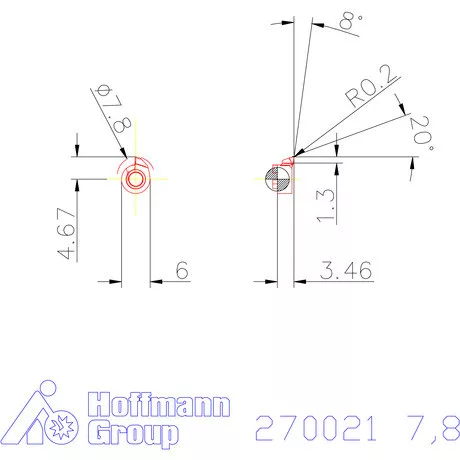 Mini cserélhető váltólapka belső kiesztergáláshoz forgácstörővel jobbos 7,8 mm