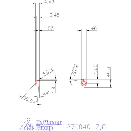 Mini váltólapka belső másoláshoz jobbos 7,8 mm