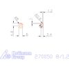 Mini beszúró lapka belső teljes rádiusz beszúrásához jobbos 8/1,2 mm