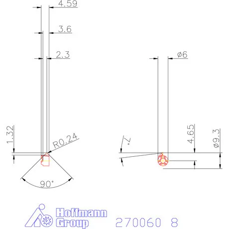 Mini váltólapka belső élletöréshez jobbos 8 mm
