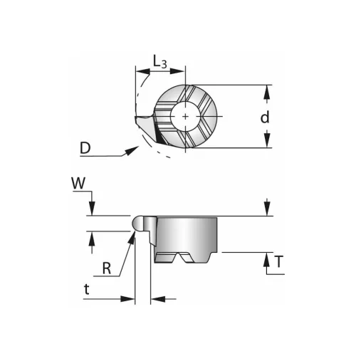 Mini váltólapka belső beszúráshoz jobbos 8/2,0 mm