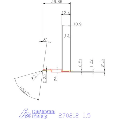 Mikro kiesztergáló betét, belső jobbos  1,5 mm