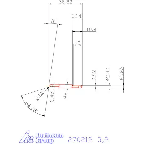 Mikro kiesztergáló betét, belső jobbos  3,2 mm
