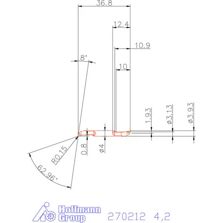 Mikro kiesztergáló betét, belső jobbos  4,2 mm