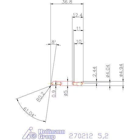 Mikro kiesztergáló betét, belső jobbos  5,2 mm