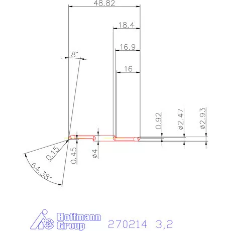 Mikro kiesztergáló betét, belső jobbos  3,2 mm