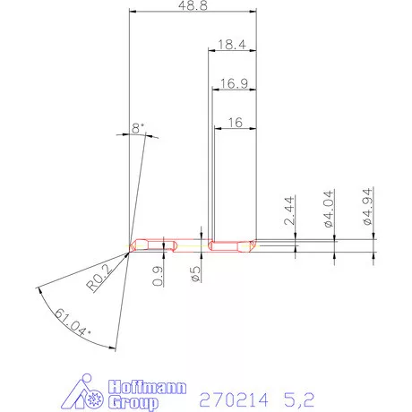 Mikro kiesztergáló betét, belső jobbos  5,2 mm