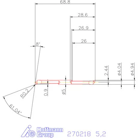 Mikro kiesztergáló betét, belső jobbos  5,2 mm