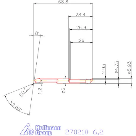Mikro kiesztergáló betét, belső jobbos  6,2 mm