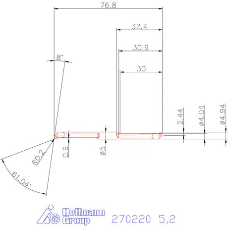 Mikro kiesztergáló betét, belső jobbos  5,2 mm
