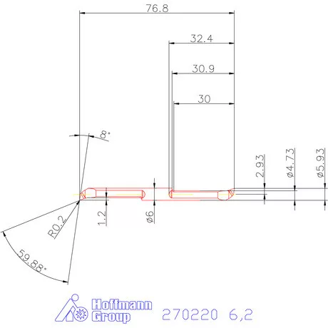 Mikro kiesztergáló betét, belső jobbos  6,2 mm