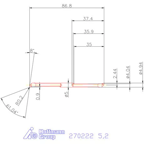 Mikro kiesztergáló betét, belső jobbos  5,2 mm